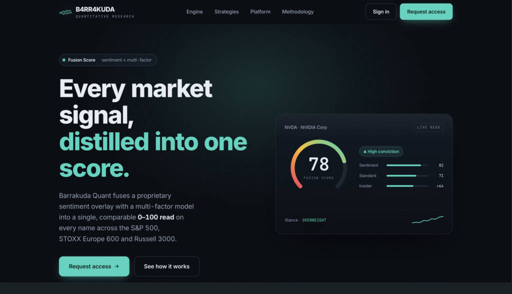 Barrakuda Quant — Piattaforma di equity research quantitativa